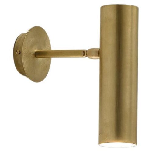 TF400 Wall Lamp in Satin Brass with Orientable Tubular Diffuser by Daluce 1