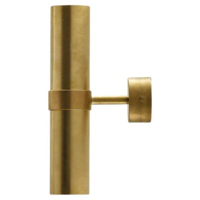 TF410 Wall Lamp in Satin Brass with Two Orientable Tubular Diffusers by Daluce