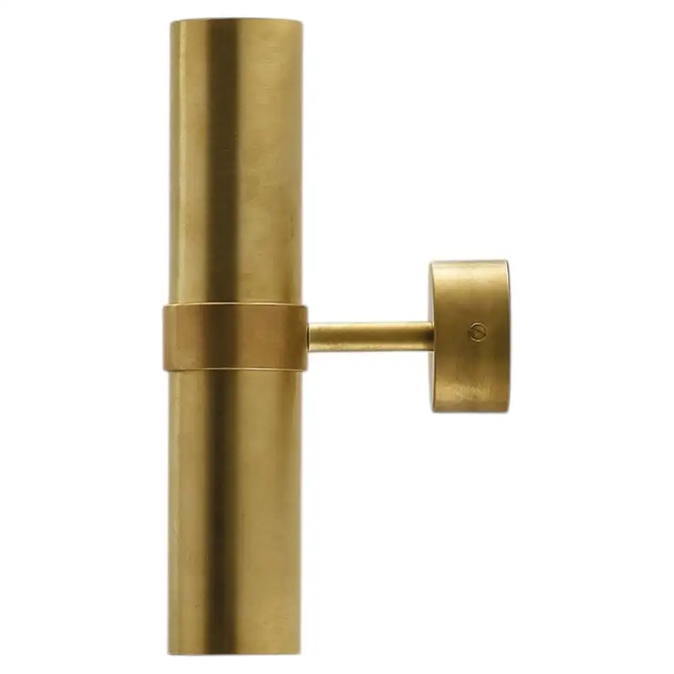 TF410 Wall Lamp in Satin Brass with Two Orientable Tubular Diffusers by Daluce 1
