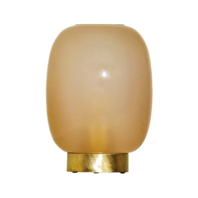 VF210 Table Lamp In Satin Brass & Blown Glass by Daluce