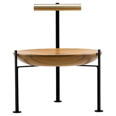 Wood, Brass and Glass Cadeira Canoa by Atelier Andre Ferri