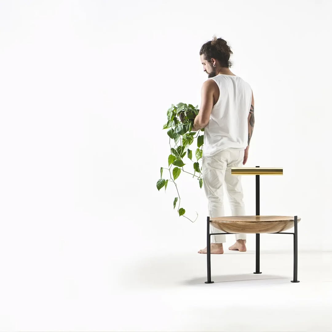 Wood, Brass and Glass Cadeira Canoa by Atelier Andre Ferri 11