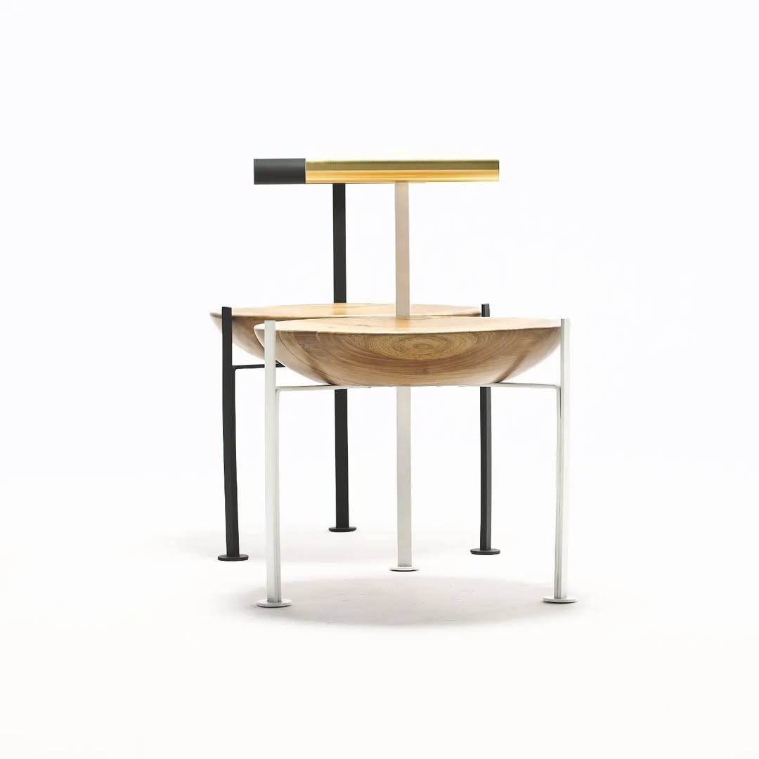 Wood, Brass and Glass Cadeira Canoa by Atelier Andre Ferri 5
