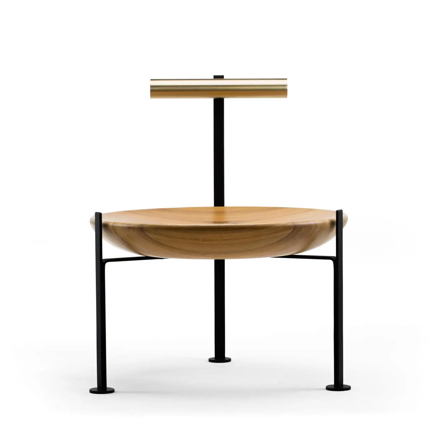 Wood, Brass and Glass Poltrona Canoa by Atelier Andre Ferri 1