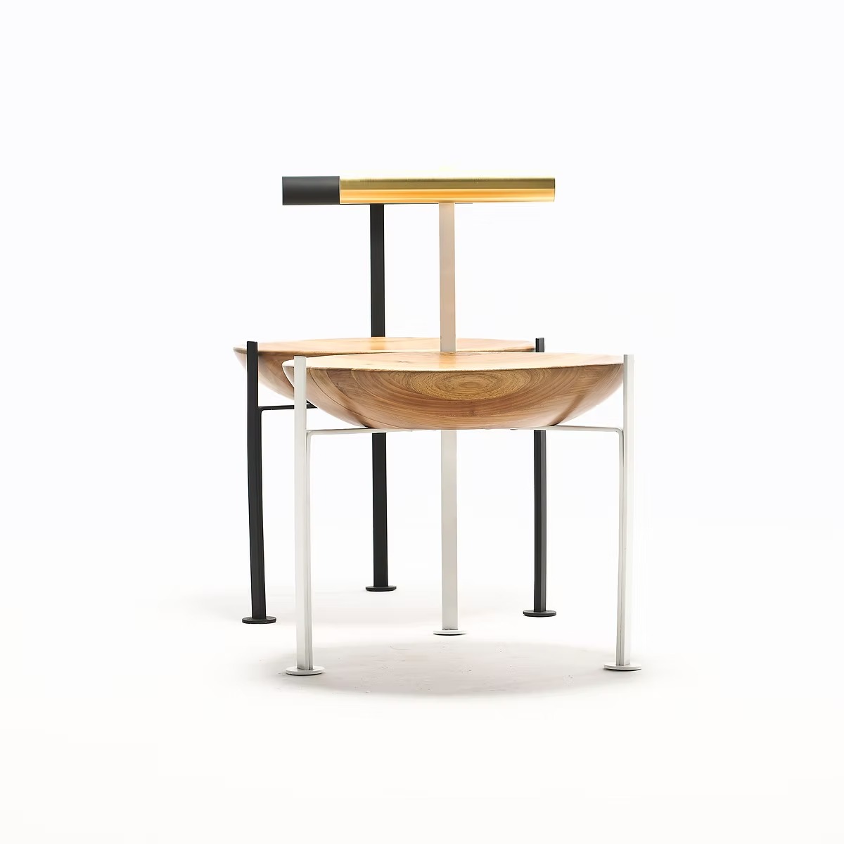 Wood, Brass and Glass Poltrona Canoa by Atelier Andre Ferri 5