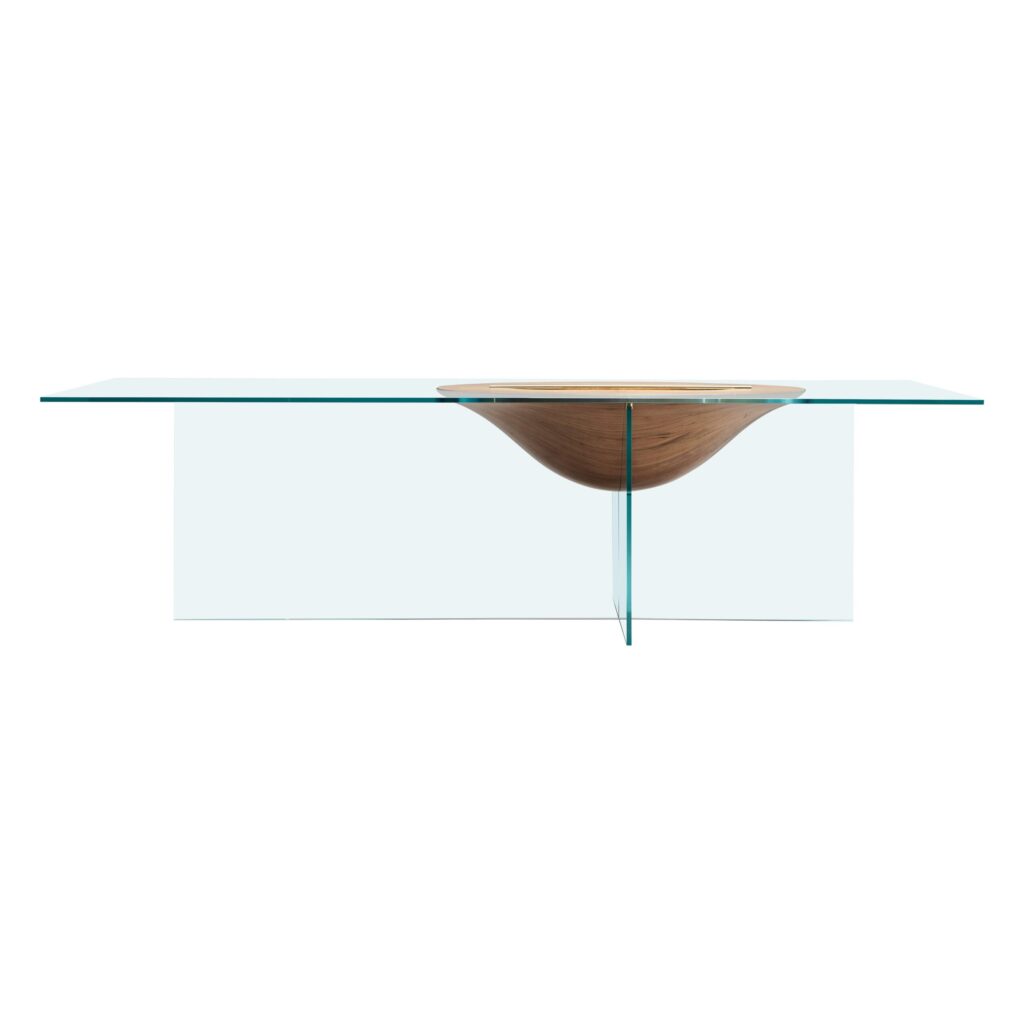 Wood and Glass Mesa Flutua by Atelier Andre Ferri 1