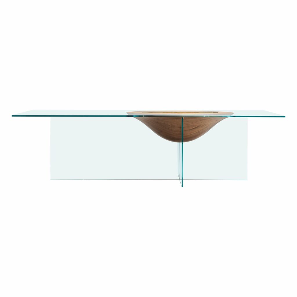 Wood and Glass Mesa Flutua by Atelier Andre Ferri 1