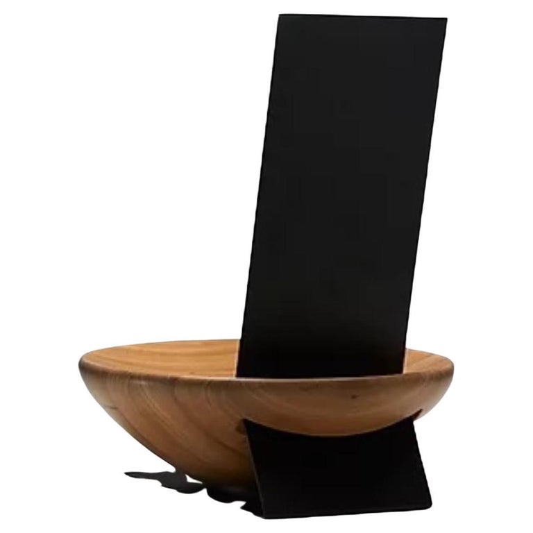 Wood and Steel Poltrona Solo by Atelier Andre Ferri 1