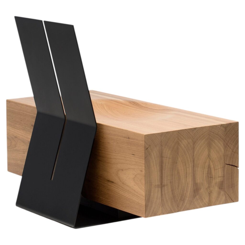 Wood and Steel Poltrona Tora by Atelier Andre Ferri 1
