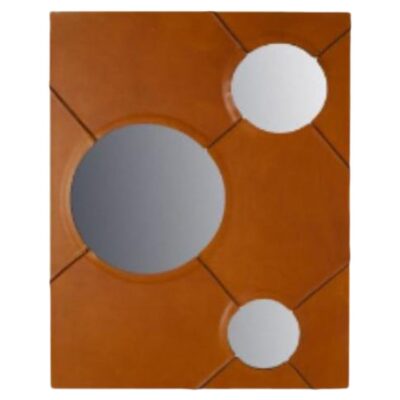 A Day In The Life Wall Mirror with Faux Leather Frame by Oscar Maschera