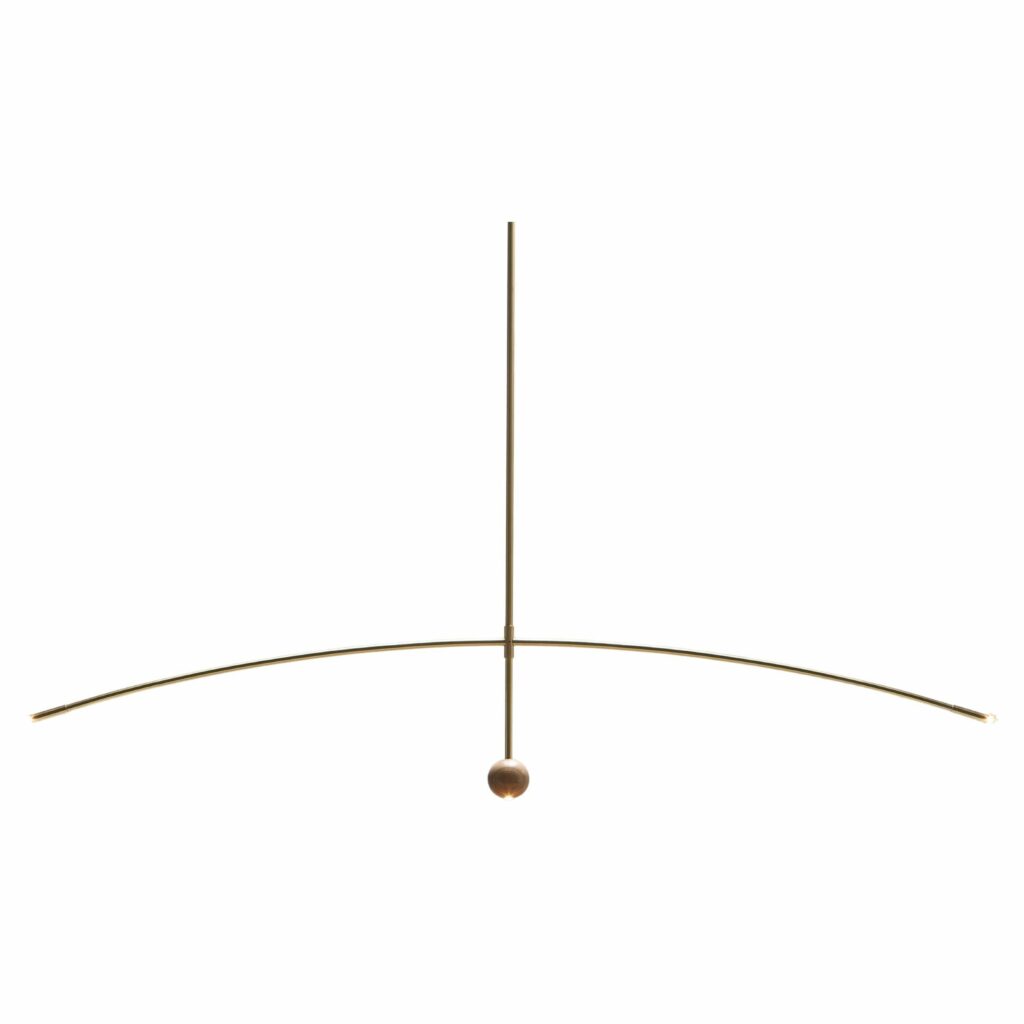 Brass and Wood Luminária Flutua by Atelier Andre Ferri 1