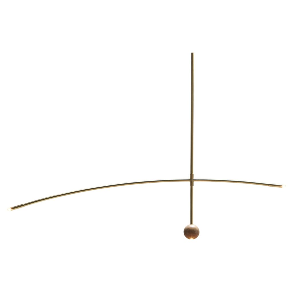 Brass and Wood Luminária Flutua by Atelier Andre Ferri 1