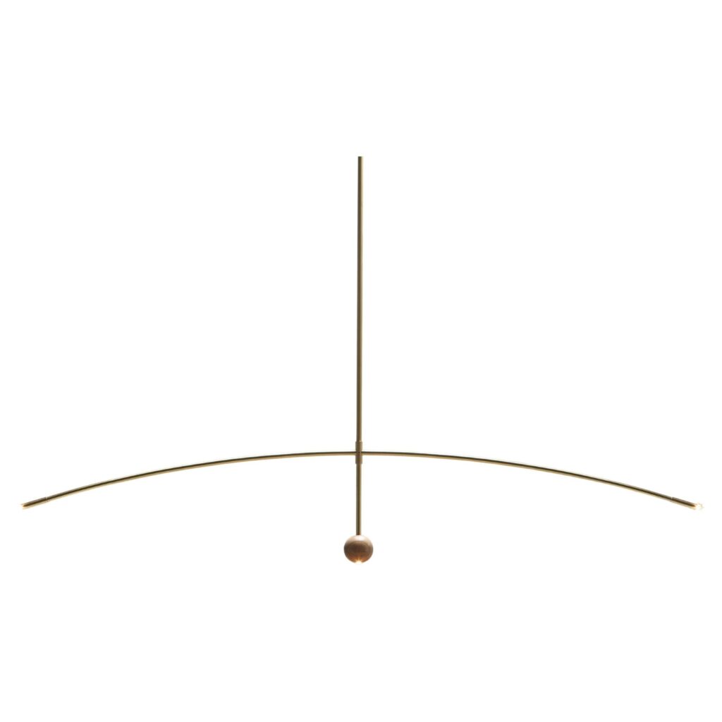Brass and Wood Luminária Flutua by Atelier Andre Ferri 1