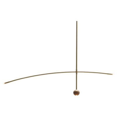 Brass and Wood Luminária Flutua by Atelier Andre Ferri