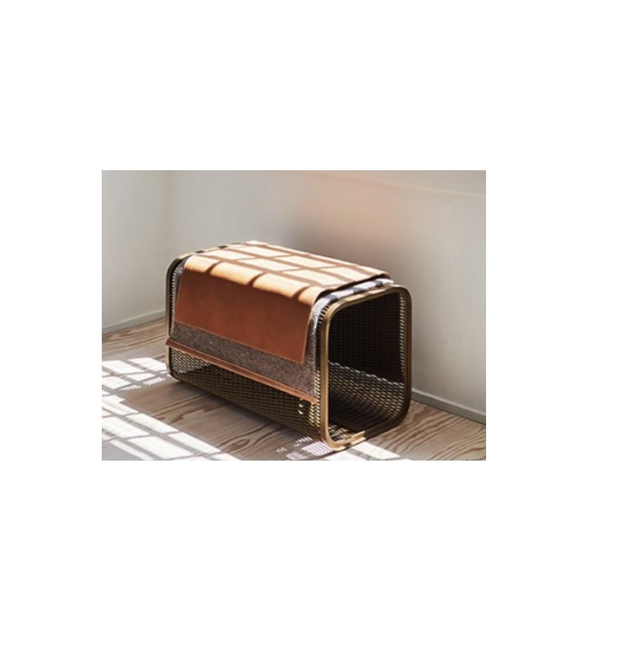 Caballito Blanco Small Bench in Leather Fabric by Oscar Maschera 5