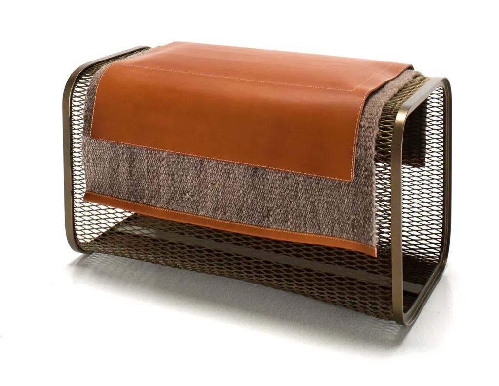 Caballito Piccolo Bench in Leather & Fabric by Oscar Maschera 1