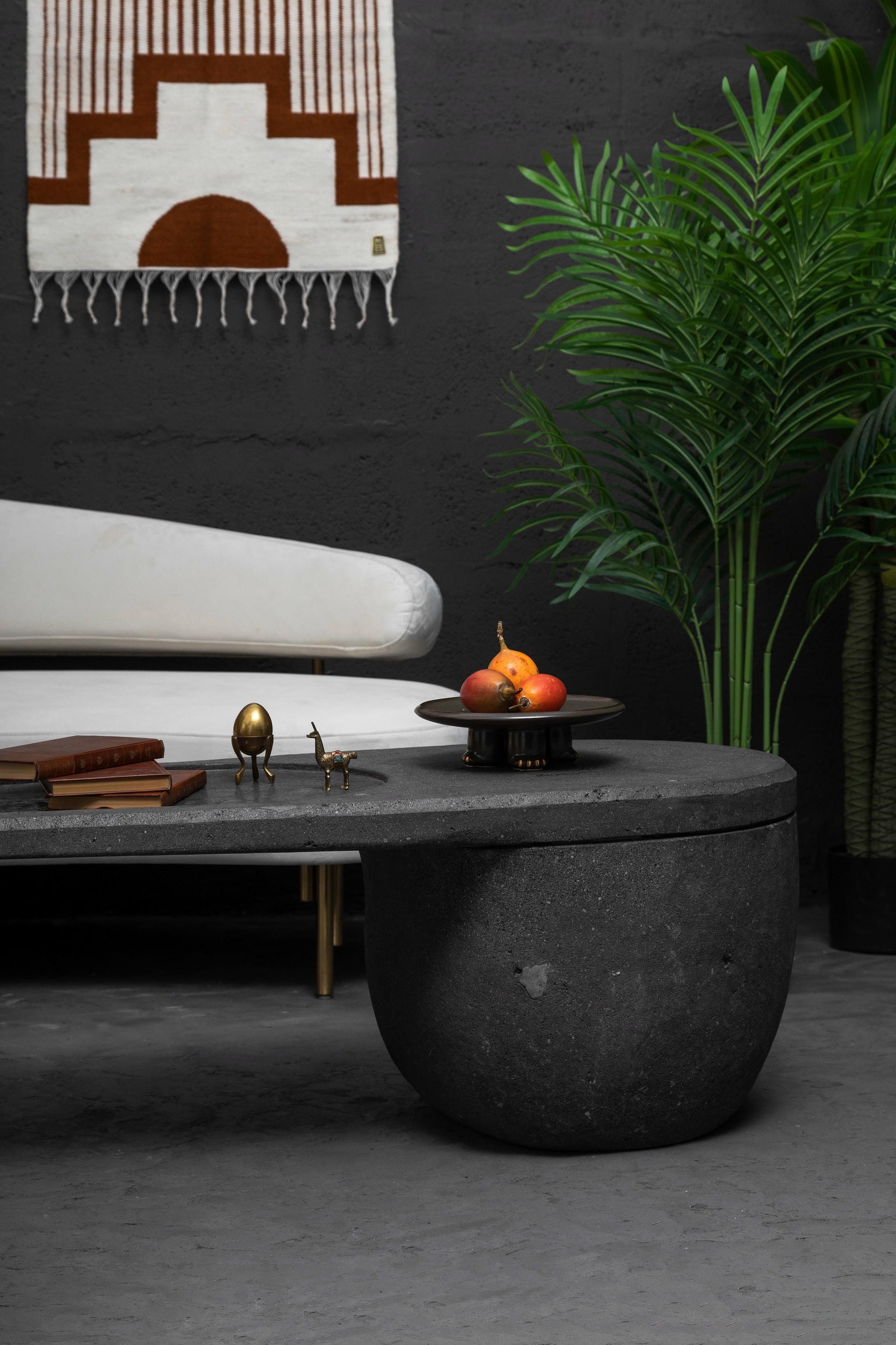 Centro Unique Coffee Table in Handcarved Volcanic Stone by Estudio Andean 11