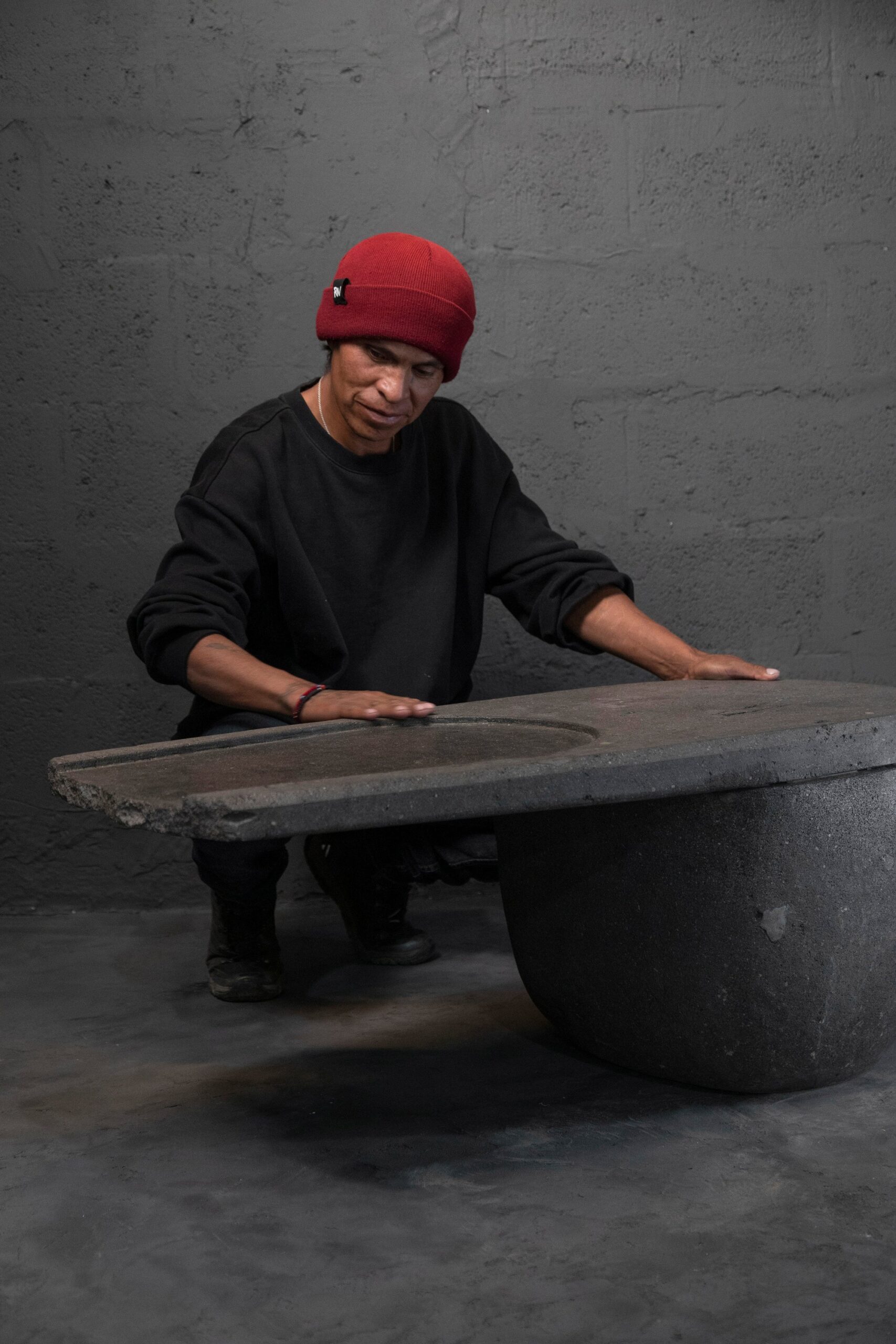 Centro Unique Coffee Table in Handcarved Volcanic Stone by Estudio Andean 15