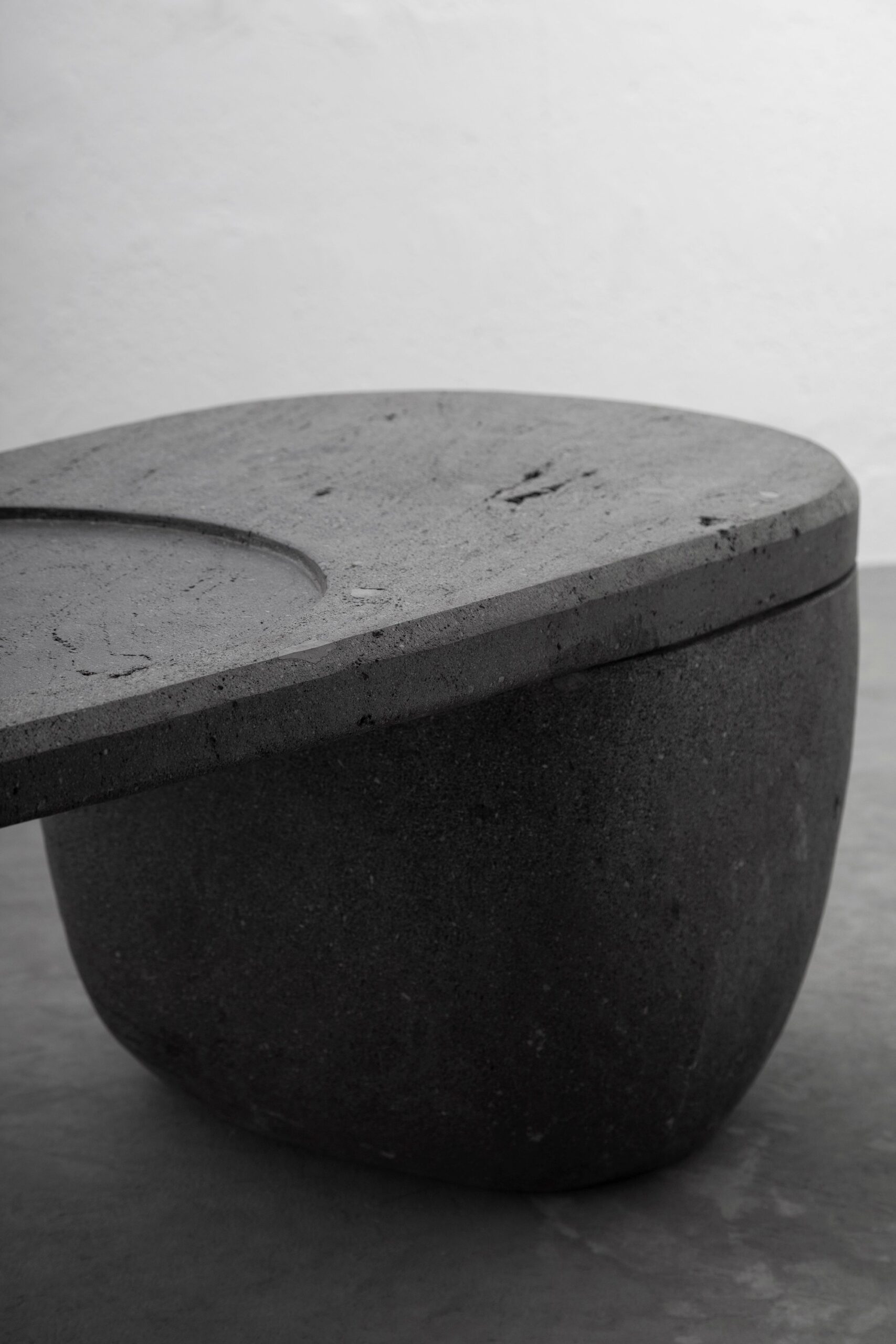 Centro Unique Coffee Table in Handcarved Volcanic Stone by Estudio Andean 4