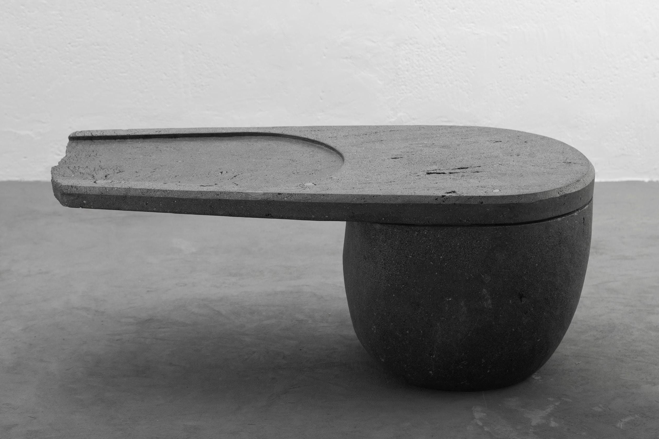 Centro Unique Coffee Table in Handcarved Volcanic Stone by Estudio Andean 9