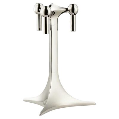 Floor Stand for a Candle Holder in Chromed Zinc Alloy by STOFF Nagel