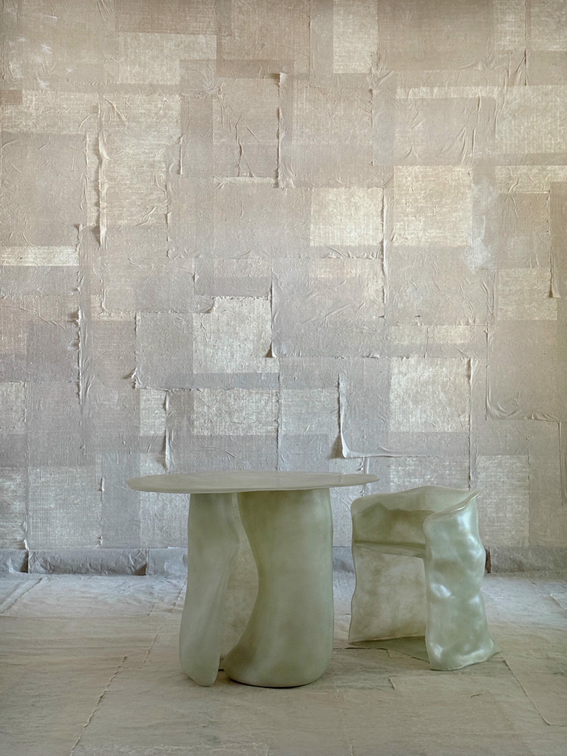 Jade Formless Fiberglass Round Table by kar 7