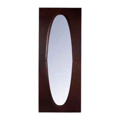 Liquid Days Wall Mirror with Faux Leather Frame by Oscar Maschera
