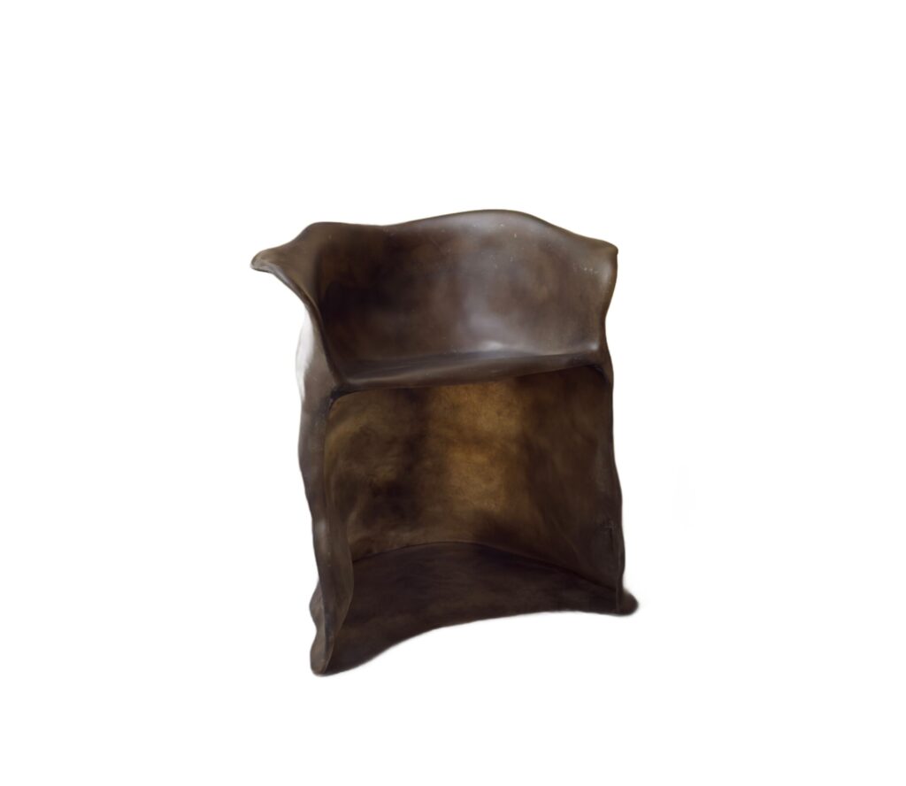 Moss Brown Formless Fiberglass Chair by kar 1