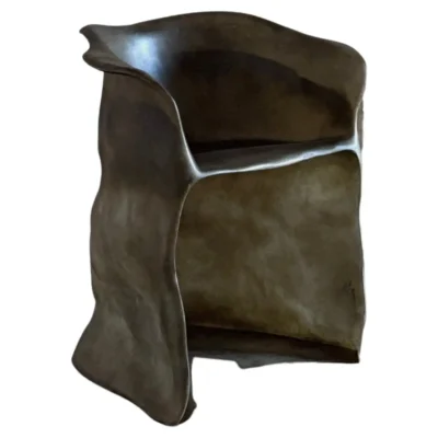 Moss Brown Formless Fiberglass Chair by kar