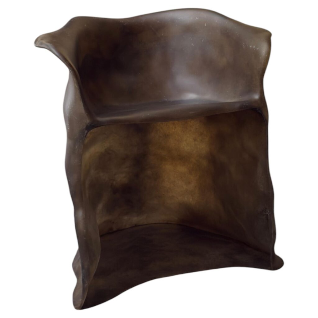 Moss Brown Formless Fiberglass Chair by kar 1