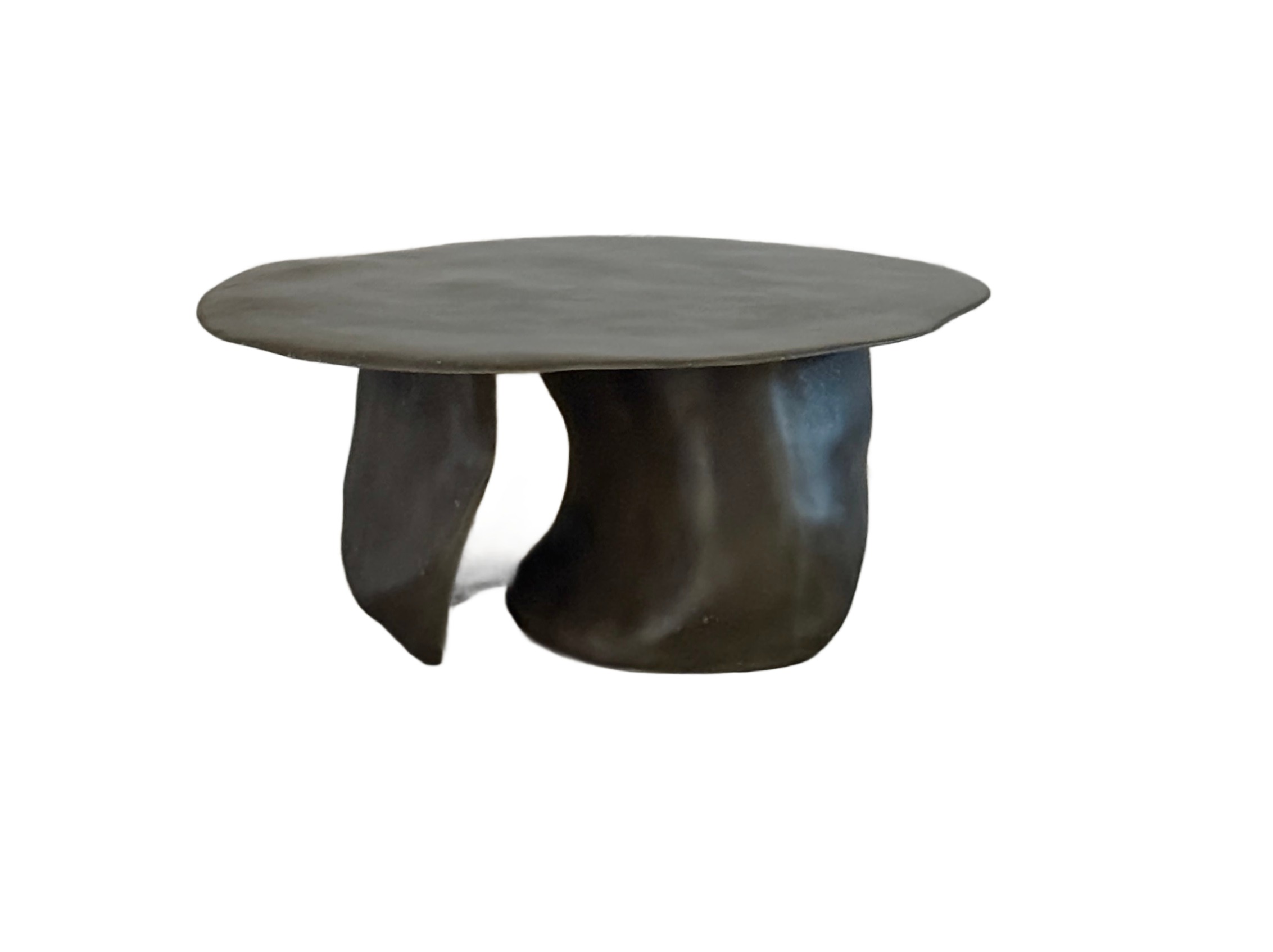 Moss Brown Formless Fiberglass Coffee Table by kar 1