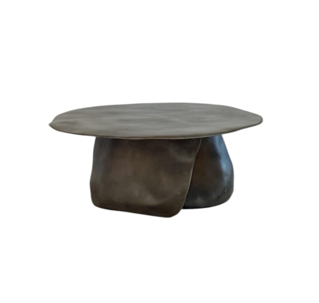 Moss Brown Formless Fiberglass Coffee Table by kar 1