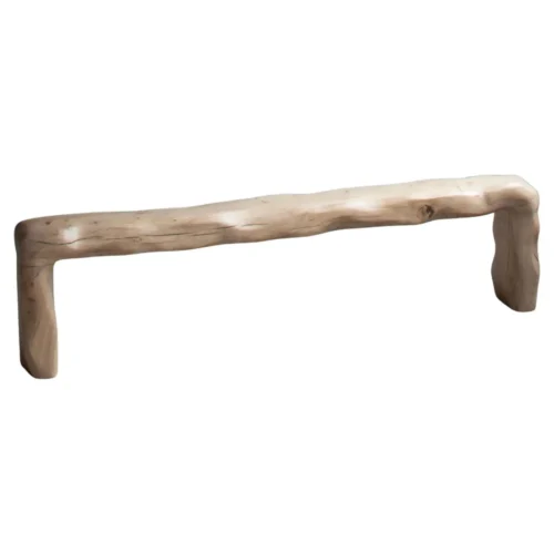 Naia Bench in Hand Carved Varnished French Oak by Alice Lahana Studio 1