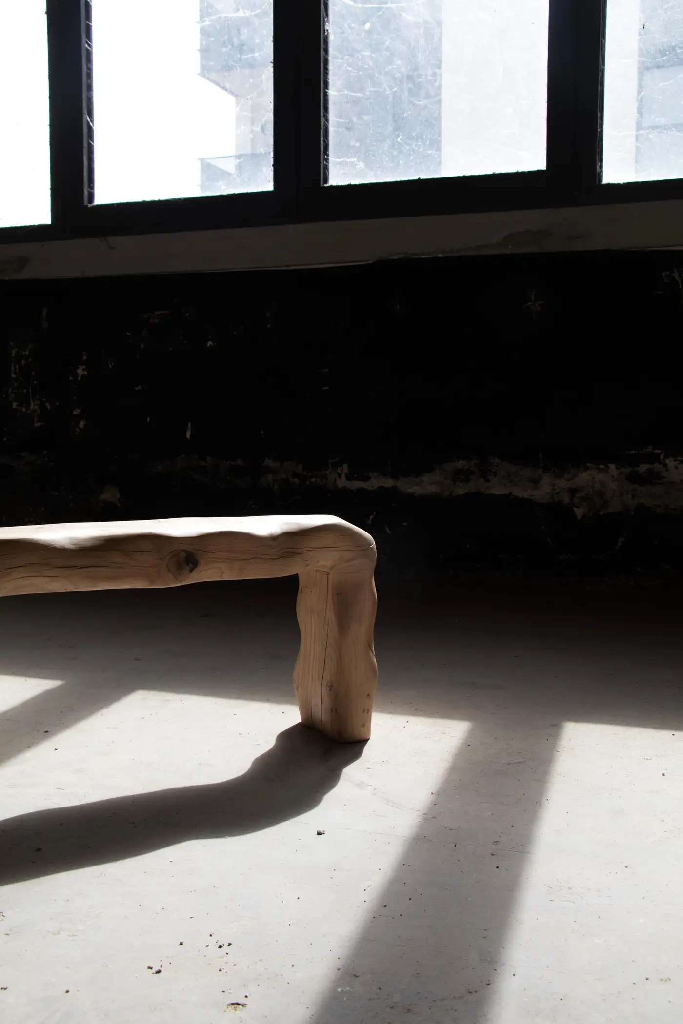 Naia Bench in Hand Carved Varnished French Oak by Alice Lahana Studio 7