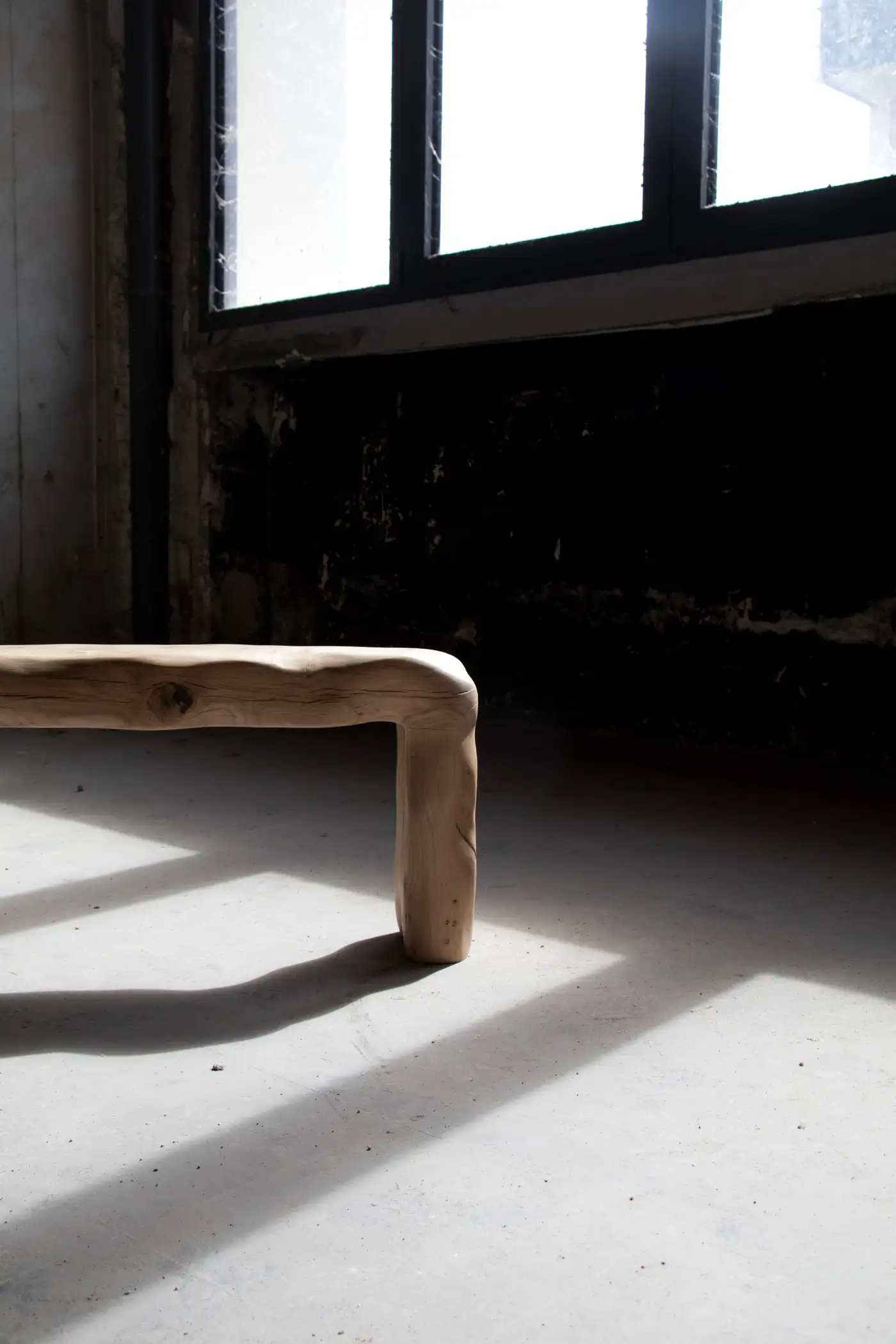 Naia Bench in Hand Carved Varnished French Oak by Alice Lahana Studio 8