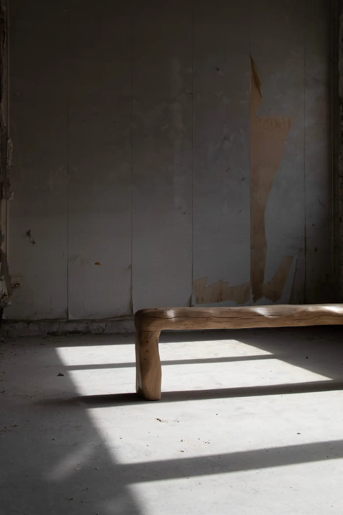 Naia Bench in Hand Carved Varnished French Oak by Alice Lahana Studio 9