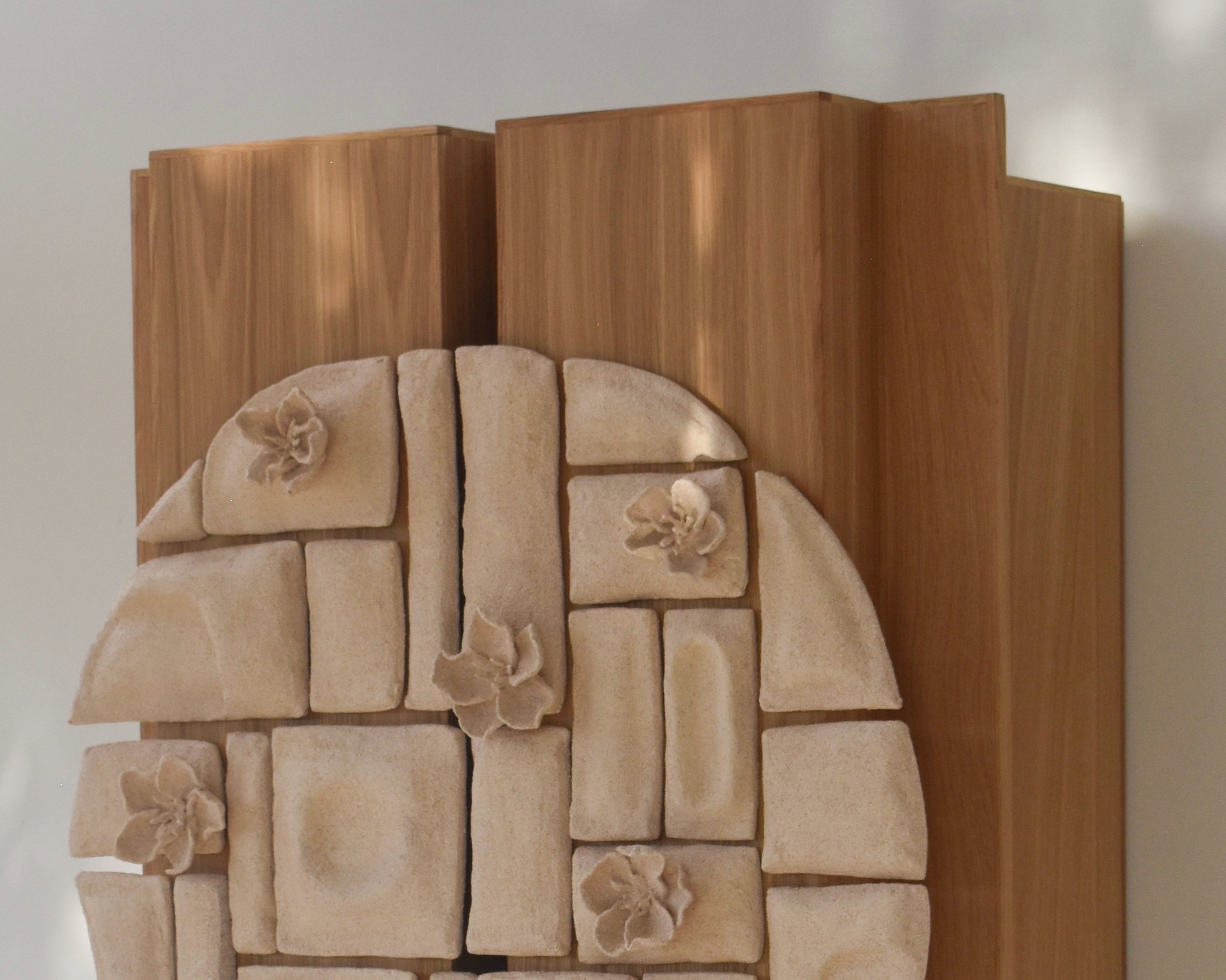 Pathways Wall Cabinet in American Oak & Clay by Joanne Odisho 5