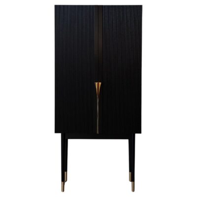 Perfidia Bar Cabinet in Solid Wood with Cast Bronze Details by Estudio Andean