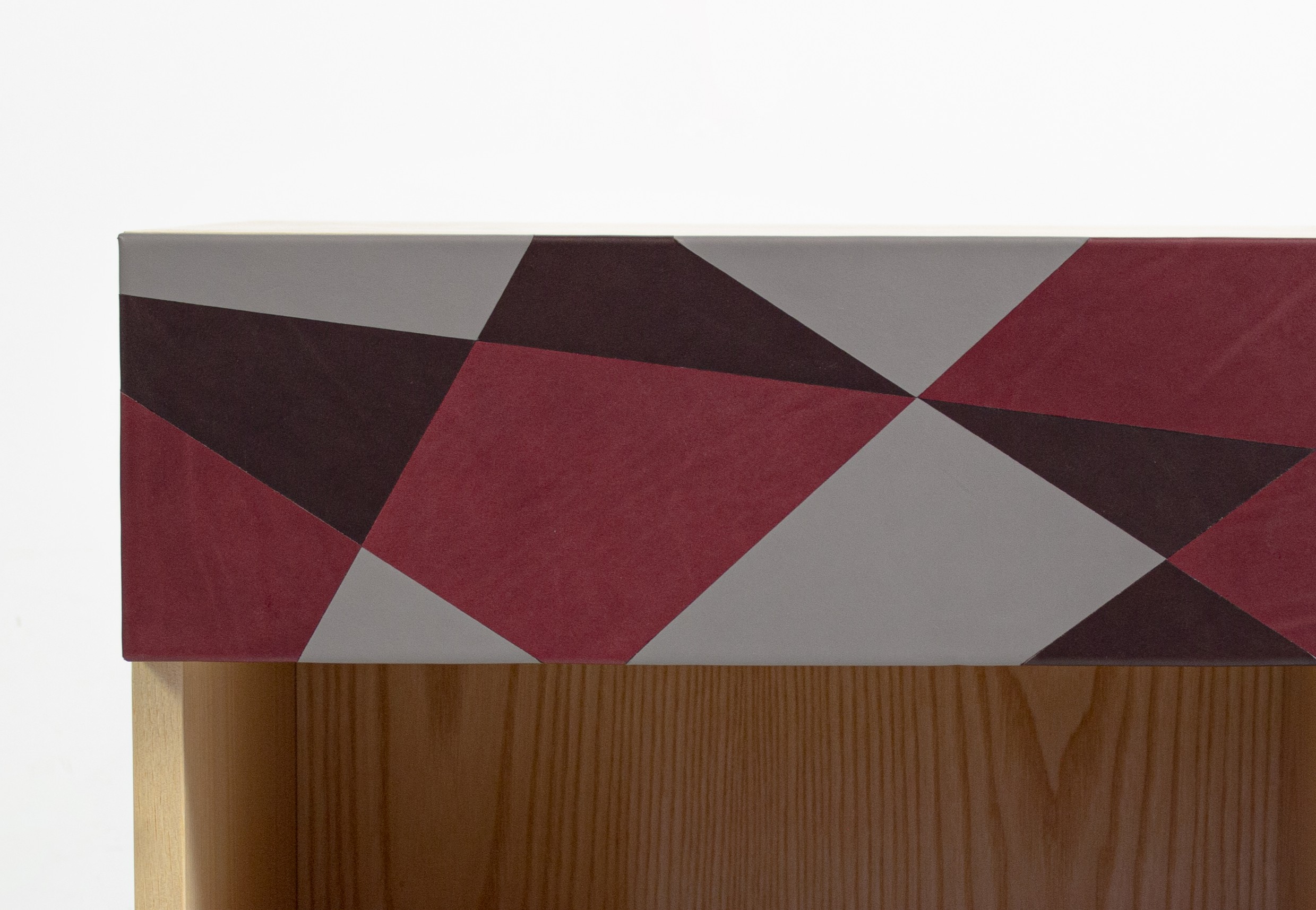 Seasons Bedside Table in Laminated Wood, Metal & Leather by Oscar Maschera 6