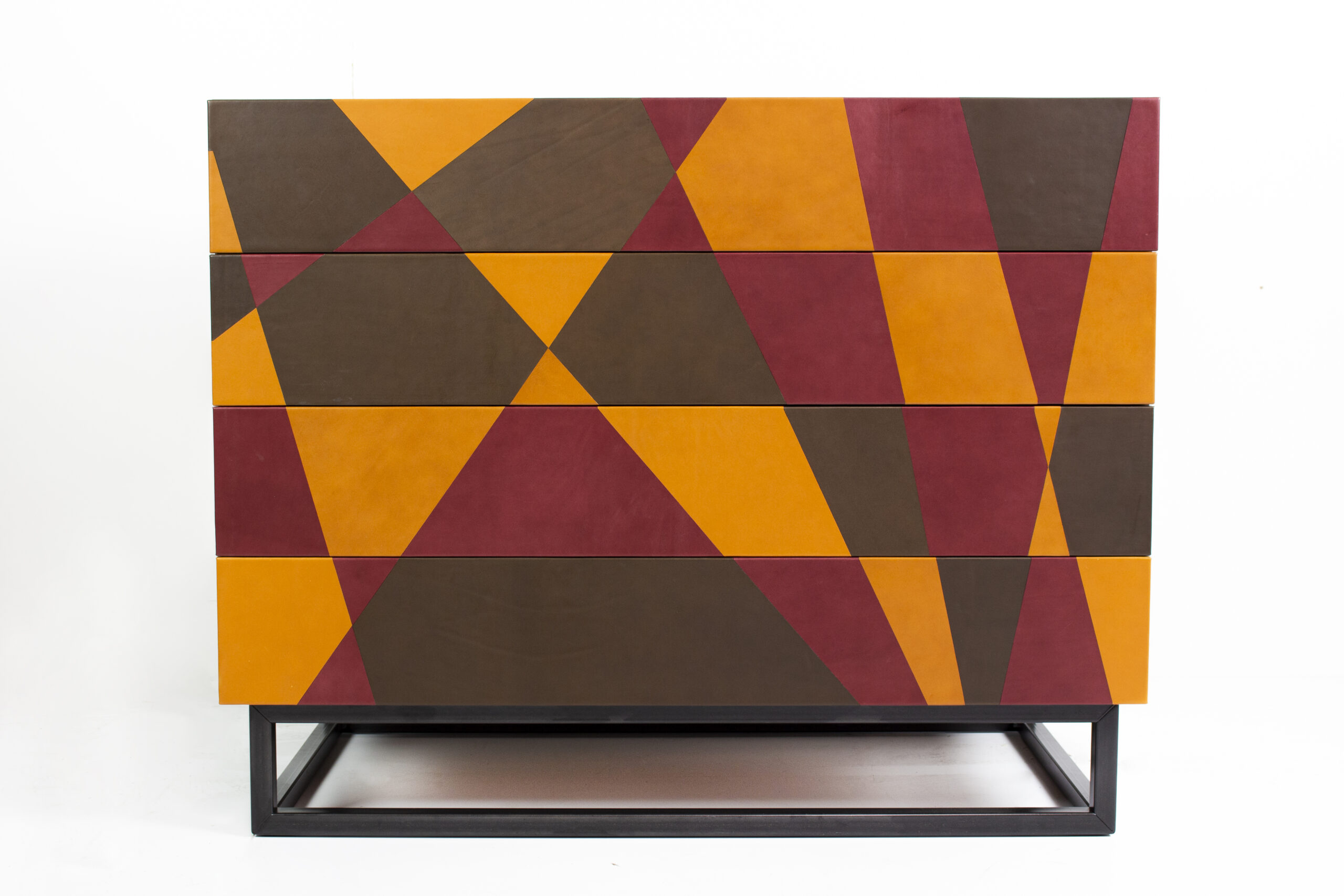 Seasons Chest Of Drawers in Laminated Wood, Metal & Leather by Oscar Maschera 2