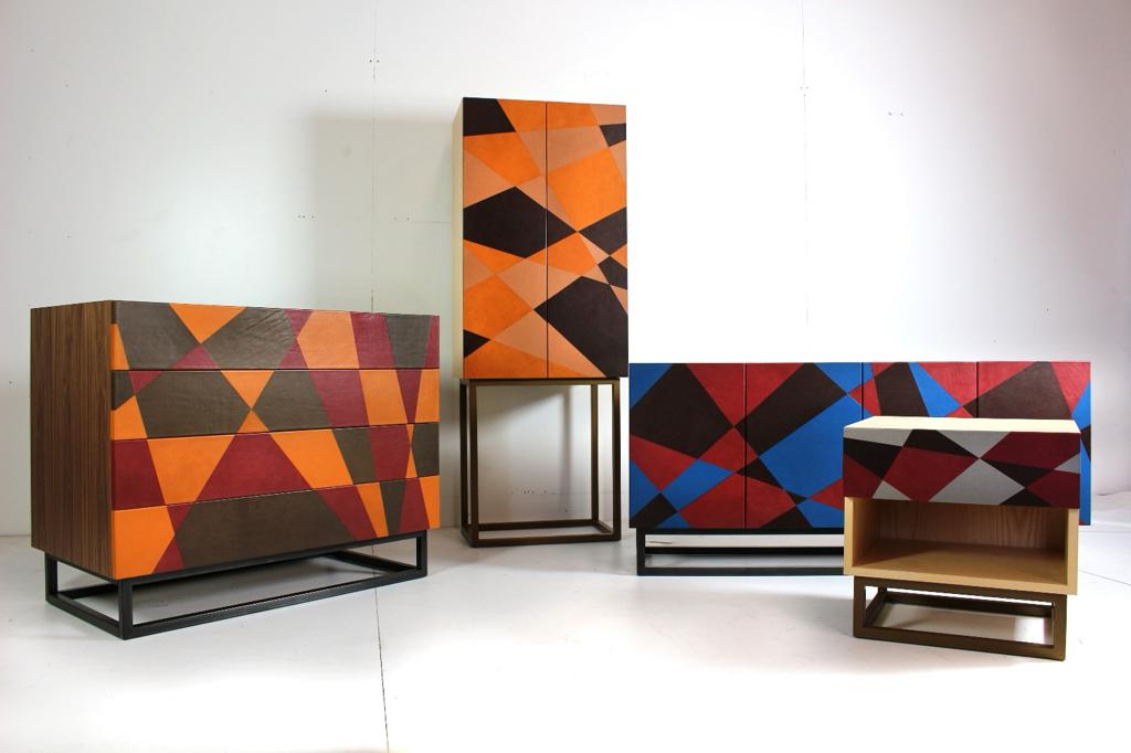 Seasons Chest Of Drawers in Laminated Wood, Metal & Leather by Oscar Maschera 4