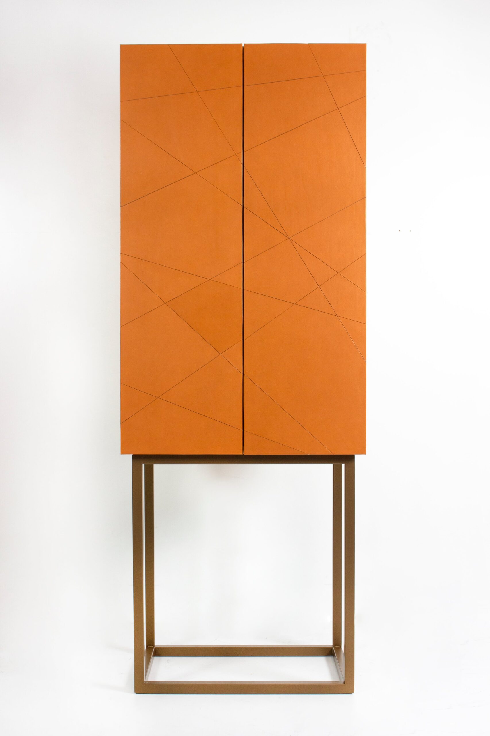 Seasons Mobile Cabinet in Laminated Wood, Metal & Leather by Oscar Maschera 6
