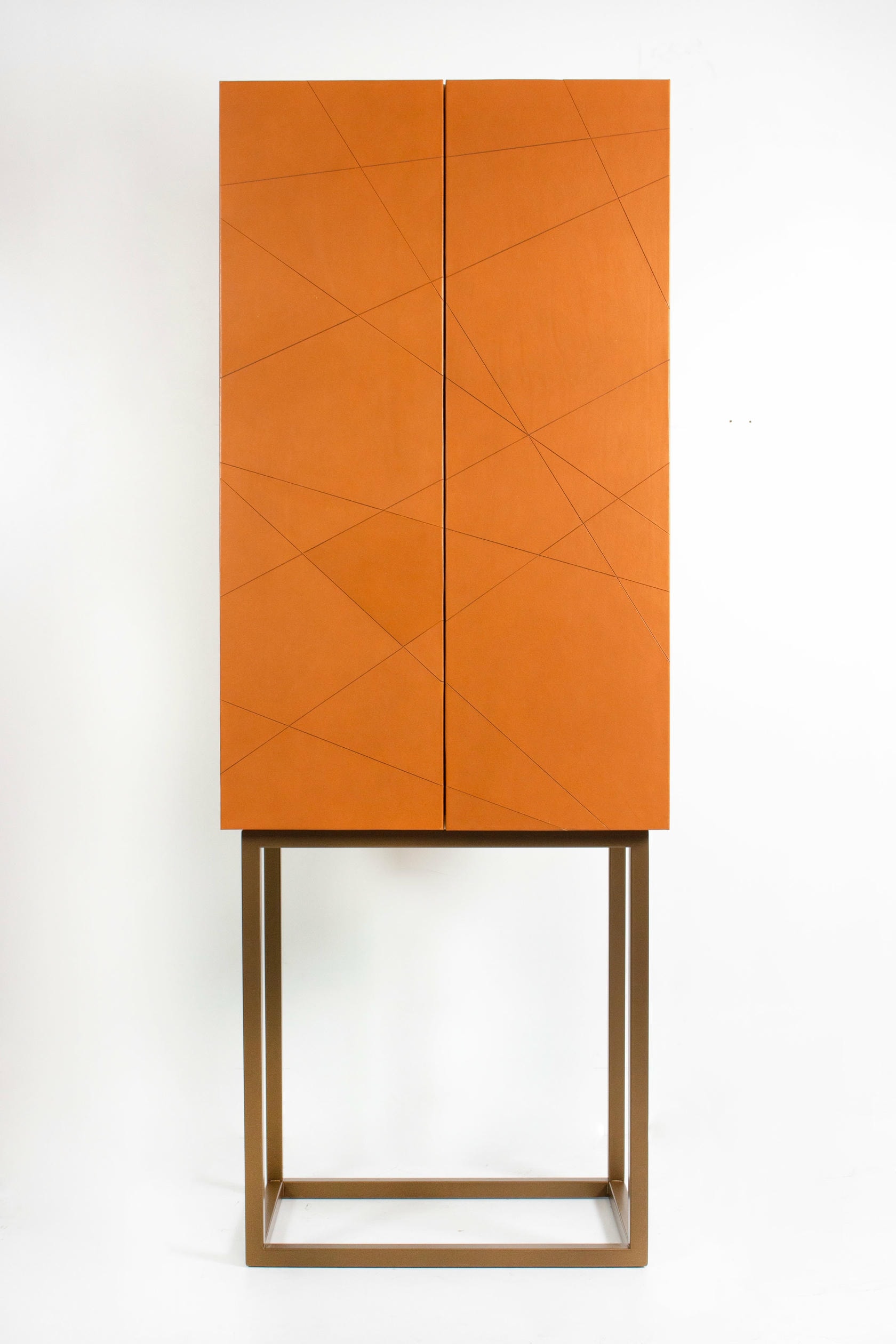 Seasons Mobile Cabinet in Laminated Wood, Metal & Leather by Oscar Maschera 6