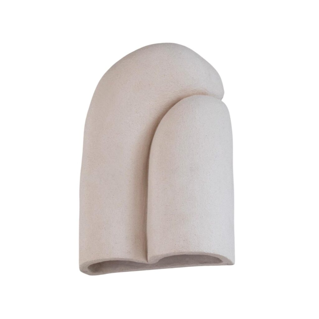 Sète Unique Wall Light in White Chamotte Stoneware by Alice Lahana Studio 1