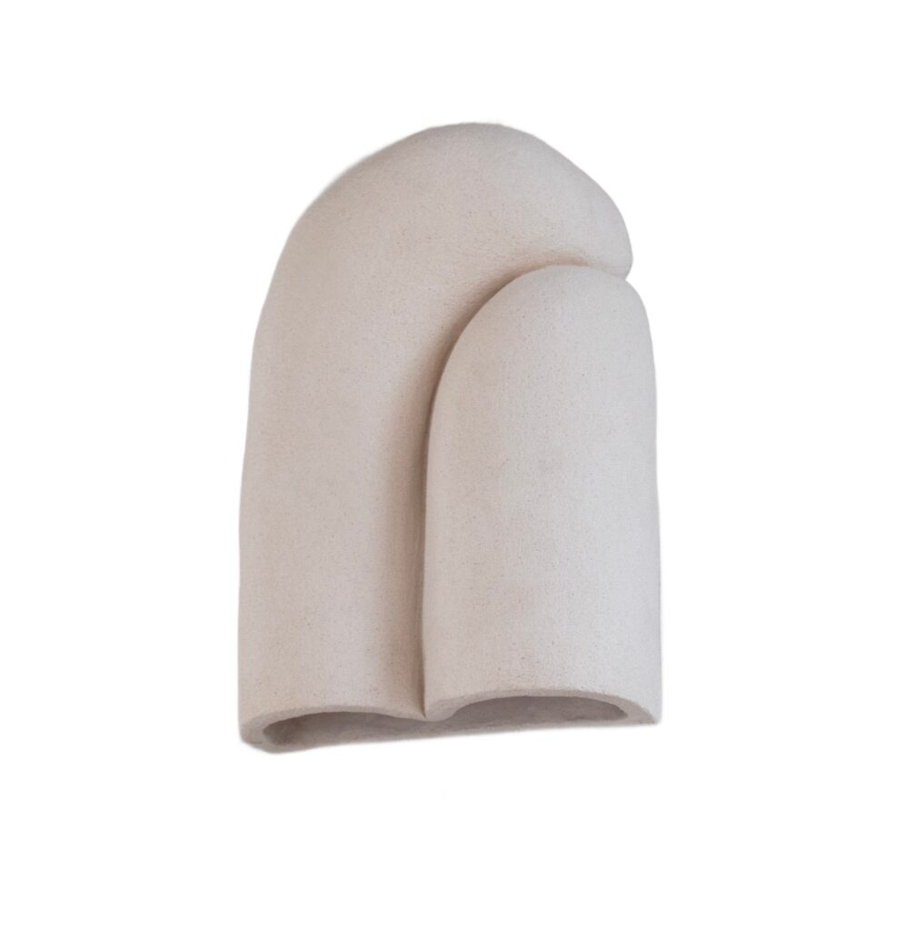 Sète Unique Wall Light in White Chamotte Stoneware by Alice Lahana Studio 1