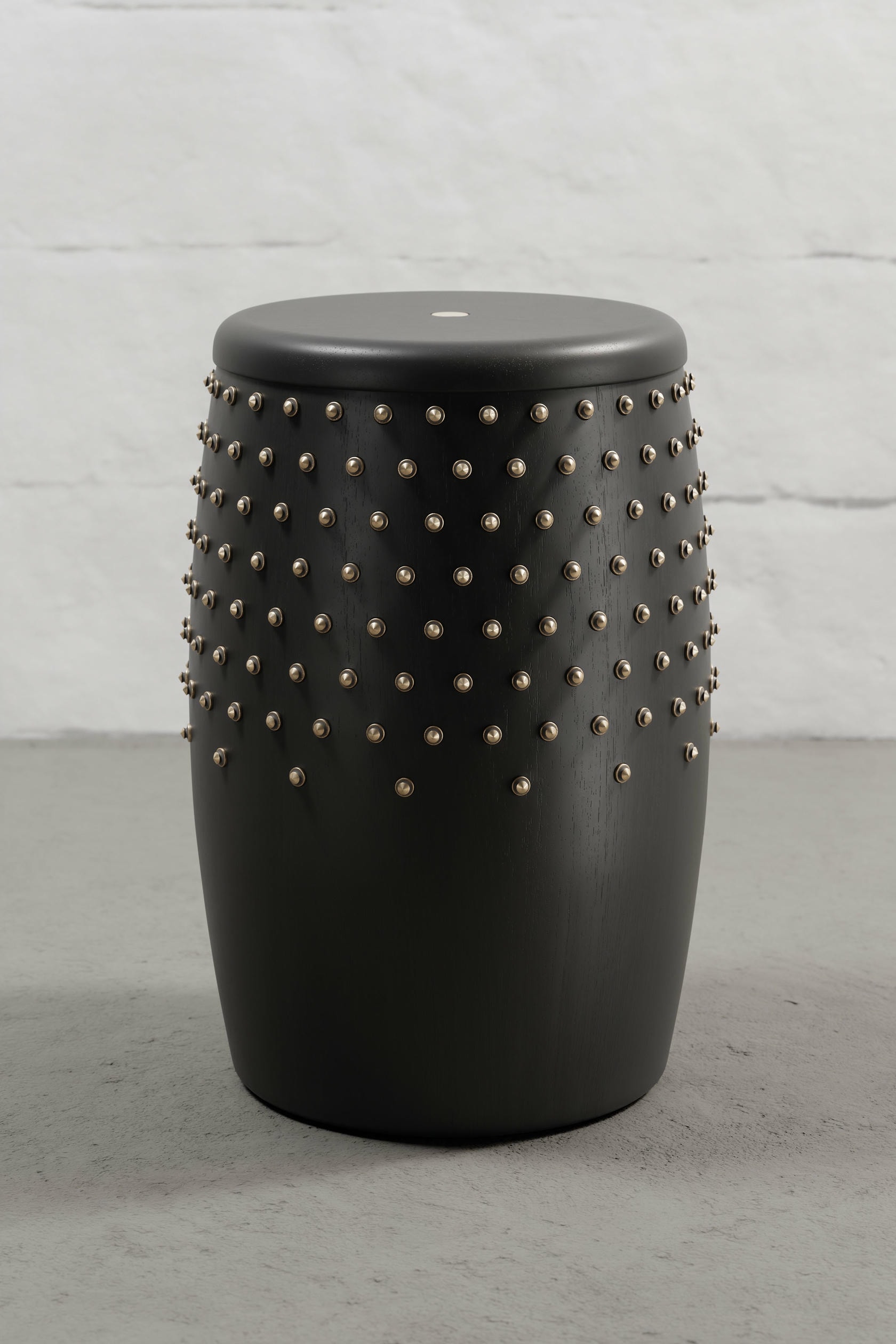 Sitiera Stool in Solid Wood with Aged Bronze Accents by Estudio Andean 5