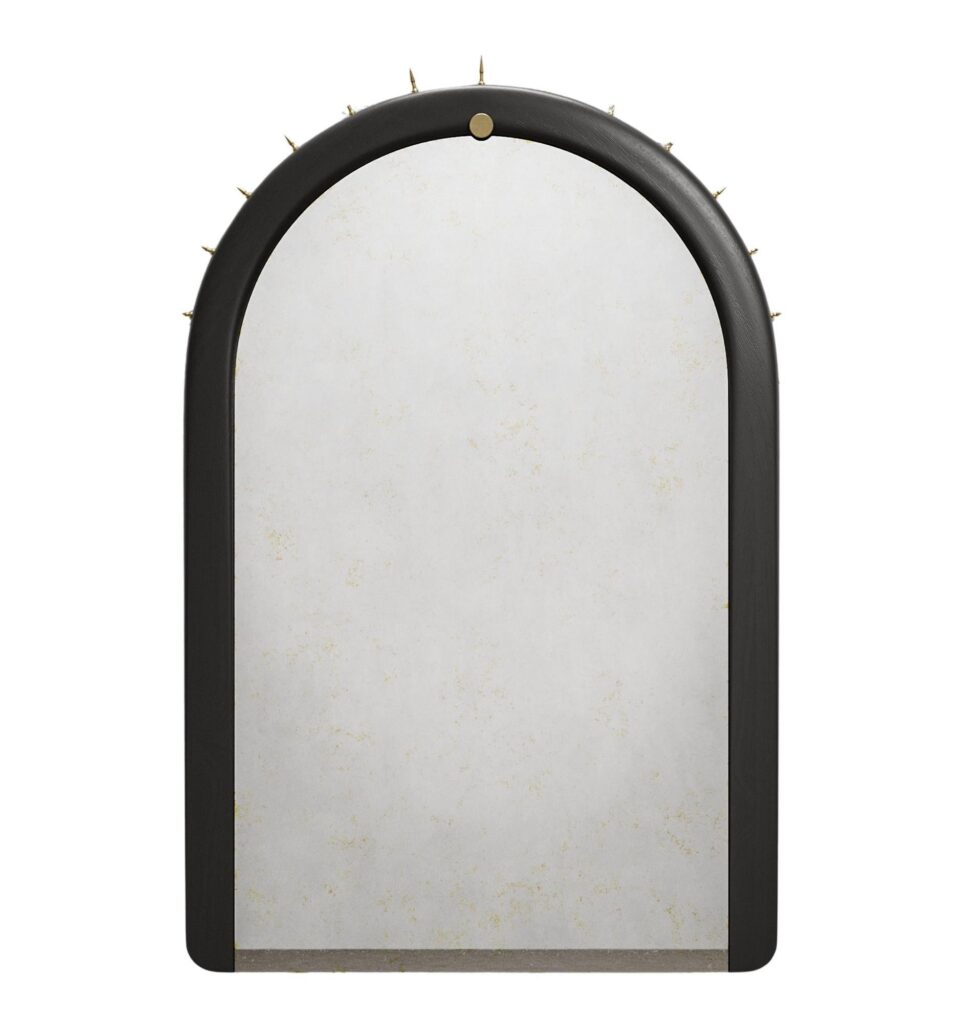 Sitiera Wall Mirror in Solid Wood, Aged Bronze & Aged Mirror by Estudio Andean 1