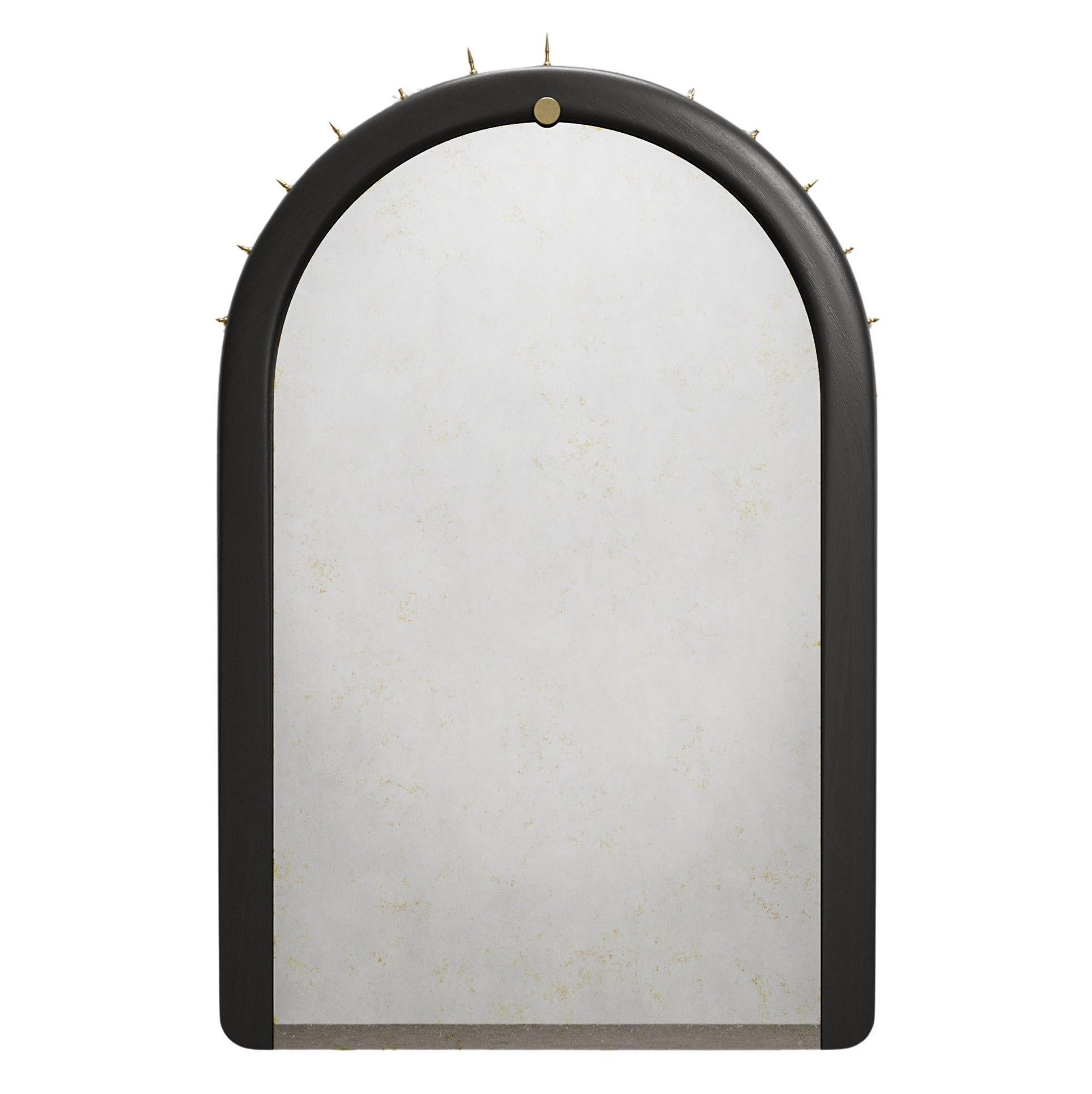 Sitiera Wall Mirror in Solid Wood, Aged Bronze & Aged Mirror by Estudio Andean 1