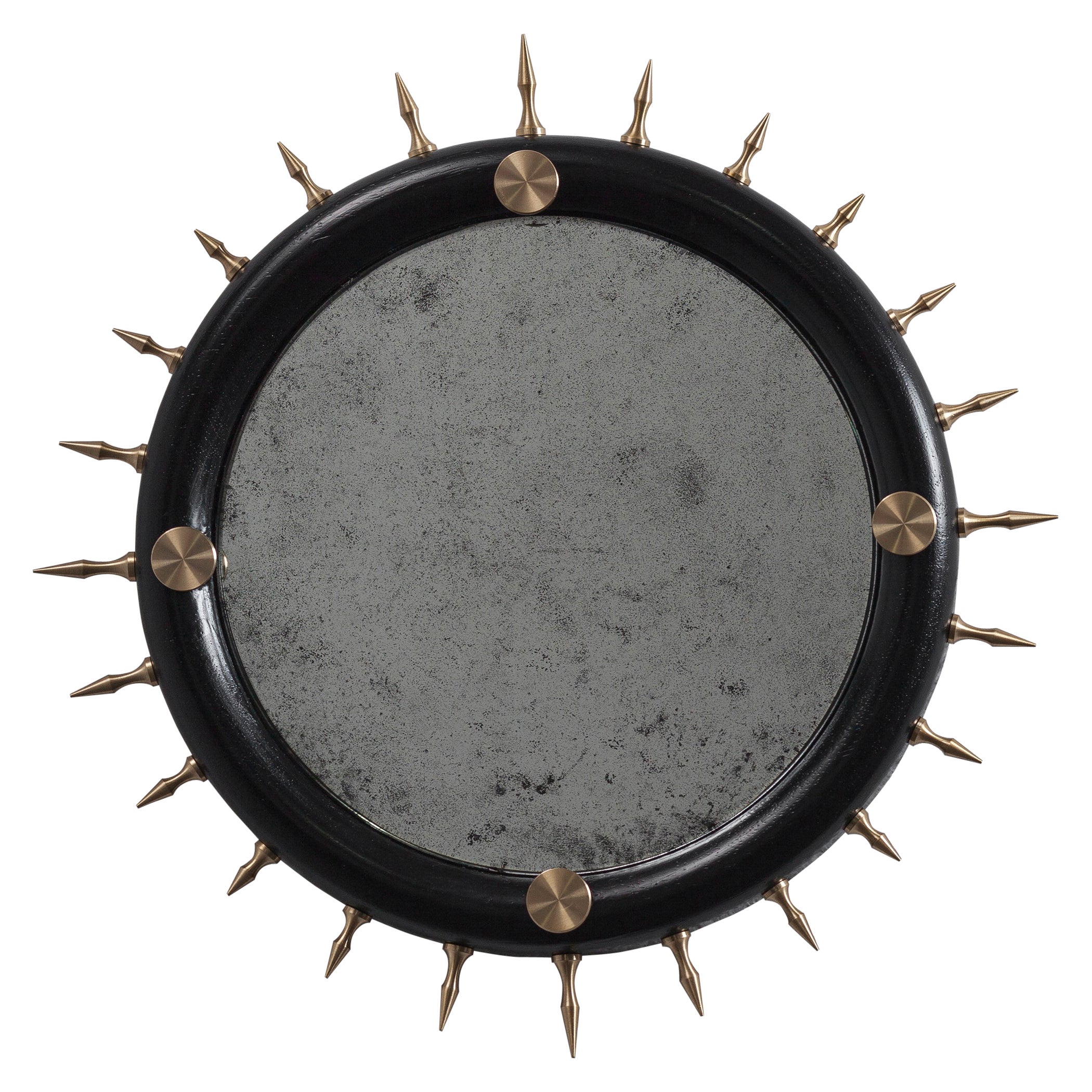 Sitiera Wall Mirror in Solid Wood, Aged Bronze & Aged Mirror by Estudio Andean 1