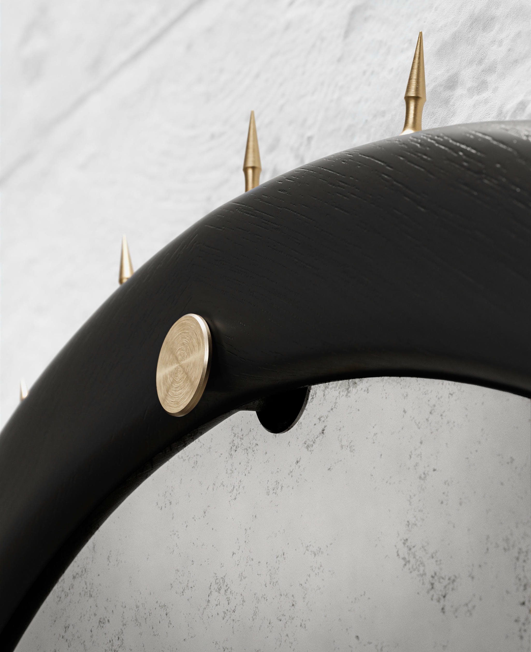 Sitiera Wall Mirror in Solid Wood, Aged Bronze & Aged Mirror by Estudio Andean 3
